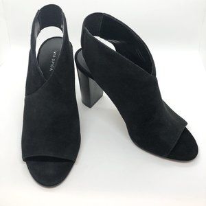 NWT -Via Spiga Suede Open Toe Heel/Booties - Sz 5.5